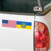Oekraïne Amerikaanse vlag Trident Oekraïens Bumpersticker (Op Truck)