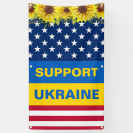 Oekraïne - Amerikaanse zonnebloemen ondersteunen p Spandoek
