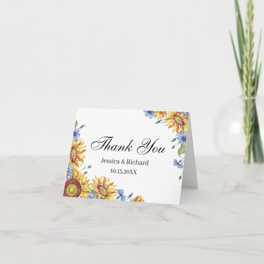 Oekraïne Aquarel Vouw Thank You Kaart (Voorkant)