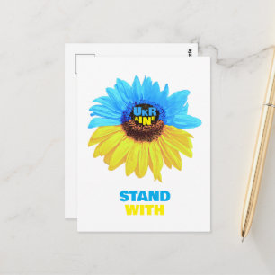 Oekraïne aquarel zonnebloem blauw geel vlag briefkaart