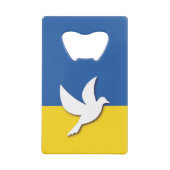 OEKRAÏNE BICOLOOR PEACE DOVE BLUE YELLOW FLAG CREDITKAART FLESSENOPENER (Achterkant)