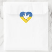 OEKRAÏNE BICOLOOR PEACE DOVE BLUE YELLOW FLAG HART STICKER (Tas)