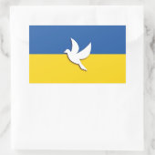 OEKRAÏNE BICOLOOR PEACE DOVE BLUE YELLOW FLAG RECHTHOEKIGE STICKER (Tas)