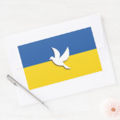 OEKRAÏNE BICOLOOR PEACE DOVE BLUE YELLOW FLAG RECHTHOEKIGE STICKER (Envelop)