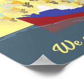 Oekraïne "blauw geel" kleurig poster (Hoek)