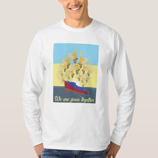 Oekraïne "blauw geel" kleurig t-shirt (Voorkant)