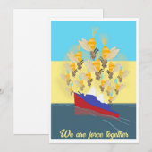 Oekraïne "blauwe gele" kleurige uitnodiging (Voorkant / Achterkant)