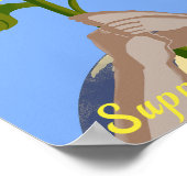 Oekraïne "blauwe gele" zonnebloem kleurrijk poster (Hoek)