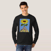 Oekraïne "blauwe gele" zonnebloem kleurrijk t-shirt (Voorkant volledig)