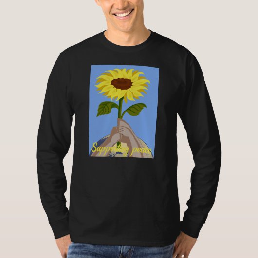 Oekraïne "blauwe gele" zonnebloem kleurrijk t-shirt (Voorkant)
