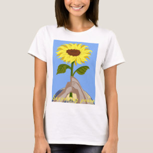 Oekraïne "blauwe gele" zonnebloem kleurrijk t-shirt