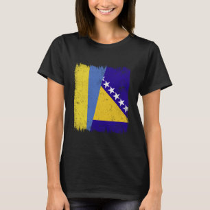 Oekraïne Bosnië en Herzegovina Half Vlag T-shirt