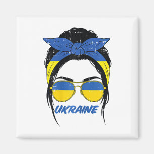 Oekraïne Bun Ndana Zonnebril Vlag Oekraïense Vrouw Magneet