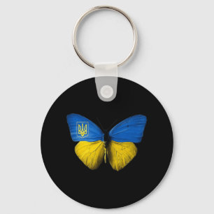 Oekraïne Butterfly Oekraïne Oekraïnse vlagliefhebb Sleutelhanger