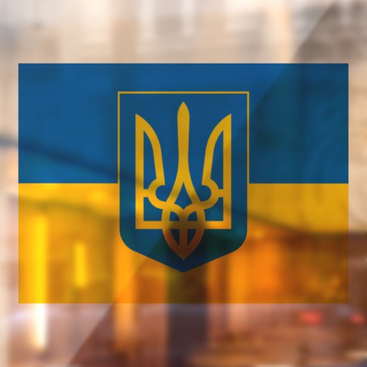 Oekraïne Cling, Raambord, Tryzub, Oekraïense vlag Raamsticker (Vel 2)