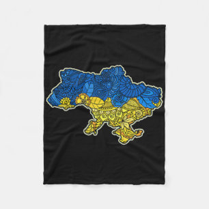 Oekraïne Contourkaart Cadeau Nationale vlag Fleece Deken