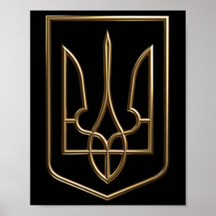 Oekraïne Crest Gerfalcon Trident Met Wapen Poster