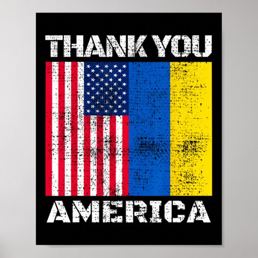 Oekraïne Dank Je Amerika Amerikaanse Steun 1 Poster (Voorkant)