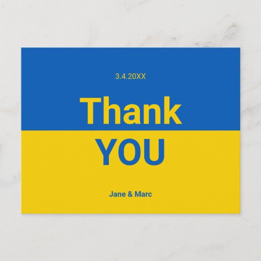 Oekraïne Dank U Kaarten Moderne Typo Postkaarten (Voorkant)