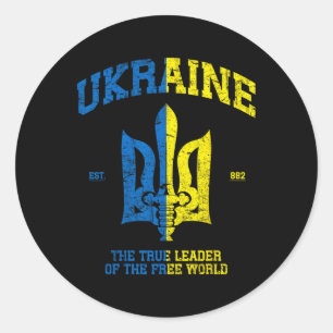 Oekraine De Leider Van De Vrije Wereld Vintage Oek Ronde Sticker