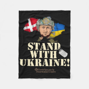 Oekraïne Denemarken Vlaggen Slogan Steun Oekraïne Fleece Deken
