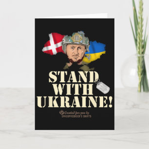Oekraïne Denemarken Vlaggen Slogan Steun Oekraïne Kaart