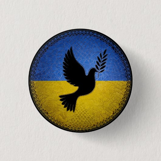 Oekraïne Dove of Peace Ronde Button 3,2 Cm (Voorkant)