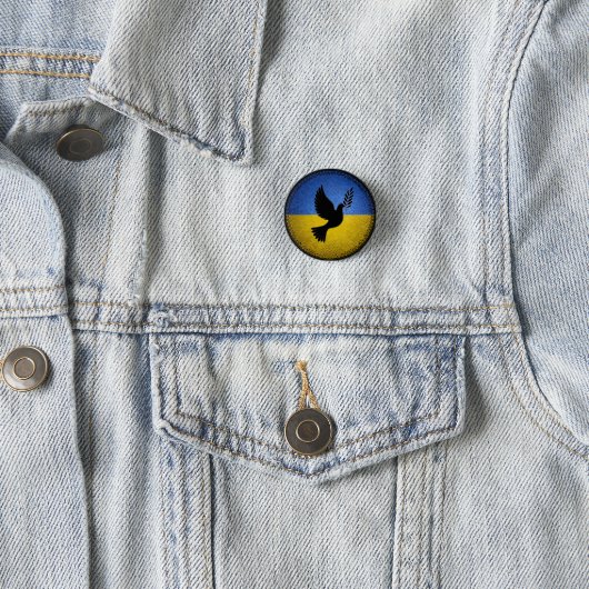 Oekraïne Dove of Peace Ronde Button 3,2 Cm (In situ)
