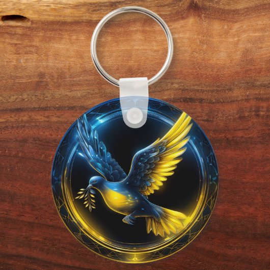 Oekraïne Dove of Peace Sleutelhanger (Achterkant)