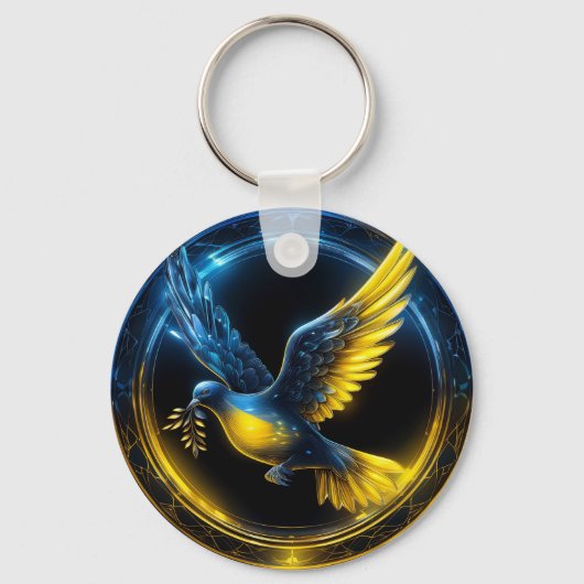 Oekraïne Dove of Peace Sleutelhanger (Achterkant)