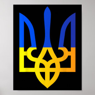 Oekraïne Drietand Nationaal Symbool Oekraïense Vla Poster