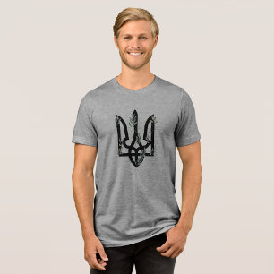 OEKRAÏNE. Drietand. Oekraïens wapen. Tri-Blend Shirt