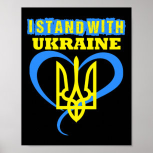 Oekraïne Drietand Oekraïense Vlag Oekraïense Vlag Poster