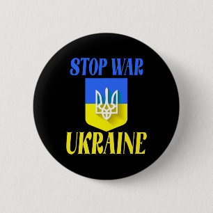 Oekraïne Drietand Oekraïense Vlag Oekraïense Vlag Ronde Button 5,7 Cm