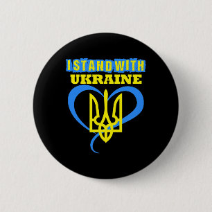 Oekraïne Drietand Oekraïense Vlag Oekraïense Vlag  Ronde Button 5,7 Cm