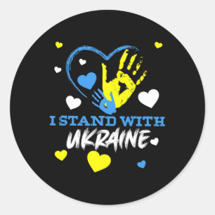 Oekraïne Drietand Oekraïense Vlag Oekraïense Vlag Ronde Sticker