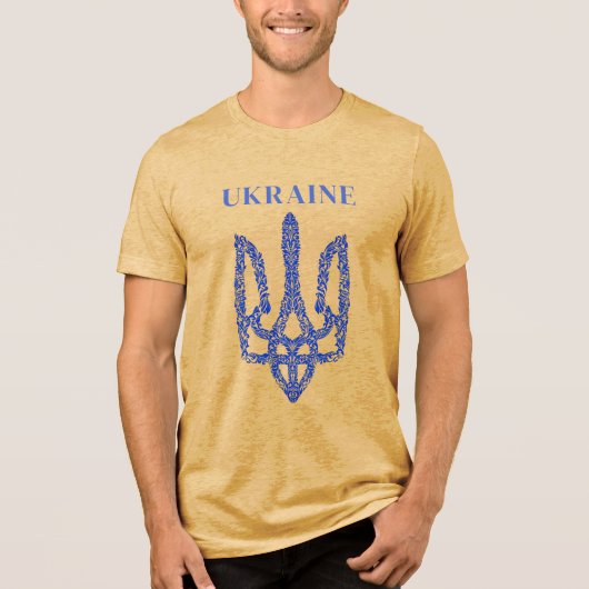 OEKRAÏNE. Drietand. Sta achter Oekraïne. T-Shirt (Voorkant)