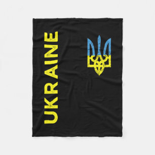 Oekraïne Drietand Wapen Embleem Oekraïense Vlag Fleece Deken