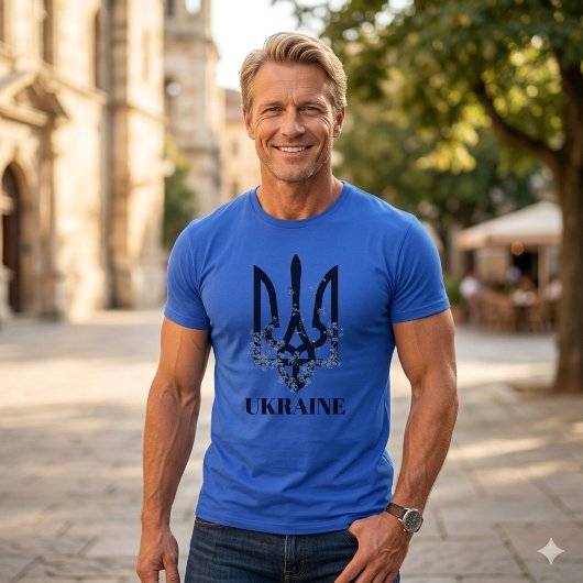 OEKRAÏNE. Drietand. Wapen. T-shirt