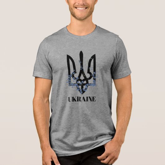 OEKRAÏNE. Drietand. Wapen. Tri-Blend Shirt (Voorkant)