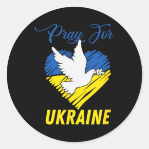 Oekraïne Duif Hart Ronde Sticker