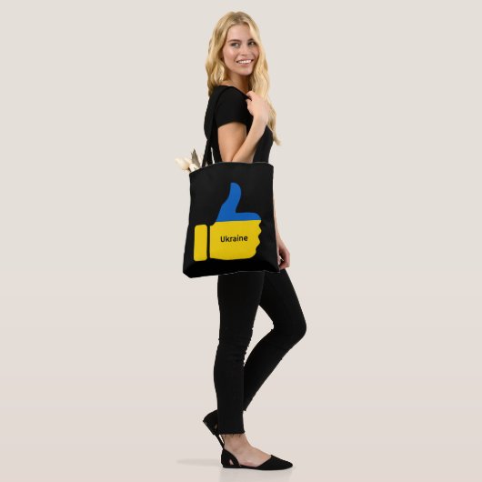 Oekraïne, duimen omhoog, Canvas tas (Op model)