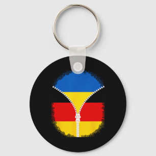 Oekraïne Duitsland Vlag Oekraïens Duits Ritssluiti Sleutelhanger