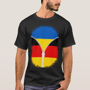 Oekraïne Duitsland Vlag Oekraïens Duits Ritssluiti T-shirt