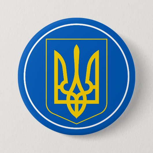 oekraïne embleemknop ronde button 7,6 cm (Voorkant)