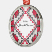 Oekraïne Embroidery Print Blessed Christmas Metalen Ornament (Links)