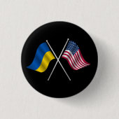 Oekraïne en Amerikaanse vlag knop Ronde Button 3,2 Cm (Voorkant)