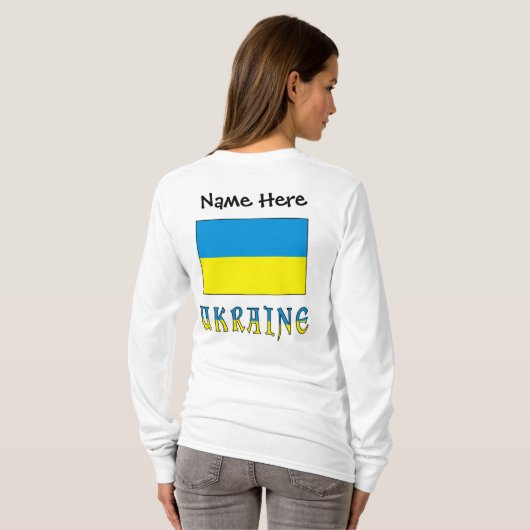 Oekraïne en de Oekraïense vlag Persoonlijke vrouwe T-shirt (Achterkant volledig)