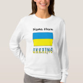 Oekraïne en de Oekraïense vlag Persoonlijke vrouwe T-shirt (Voorkant)