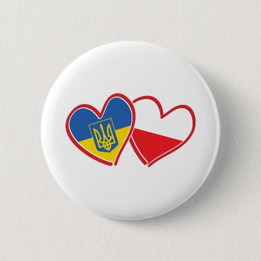 Oekraïne-en-Poolse vlag Ronde Button 5,7 Cm (Voorkant)